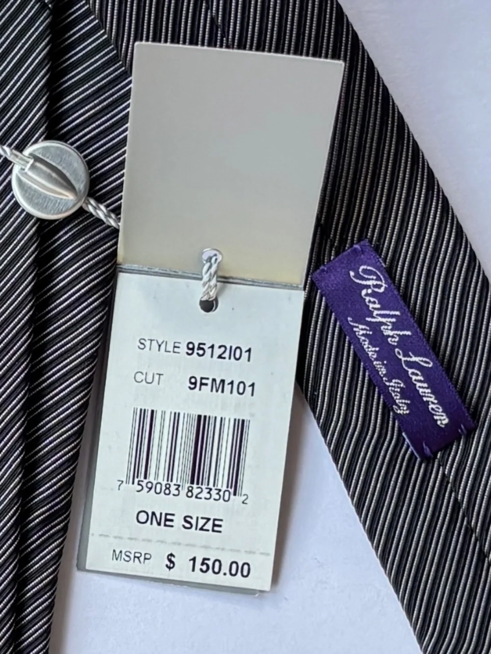 Ralph Lauren Purple Label Fine Stripped Tie with Tags